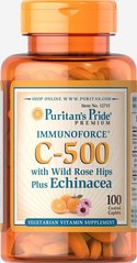 Вітамін С з шипшиною і ехінацеєю, Vitamin C with Rose Hips,Echinacea, Puritan's Pride, 500 мг, 100 таблеток