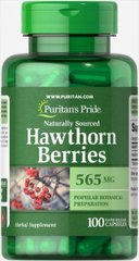 Ягоди глоду, Hawthorn Berries, Puritan's Pride, 565 мг, 100 капсул