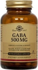 ГАМК Гамма-аминомасляная кислота Solgar (GABA) 500 мг 50 капсул купить в Киеве и Украине