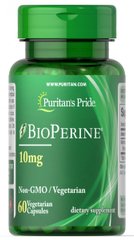 Біоперін®, BioPerine®, Puritan's Pride, 10мг, 60 капсул