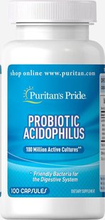 Пробиотик ацидофильный, Probiotic Acidophilus, Puritan's Pride, 100 капсул купить в Киеве и Украине