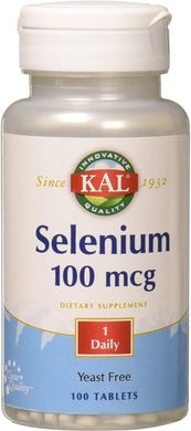 Селен без дріжджів KAL (Selenium) 100 мкг 100 таблеток