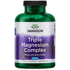 Комплекс Магния, Triple Magnesium Complex, Swanson, 400 мг, 300 капсул купить в Киеве и Украине