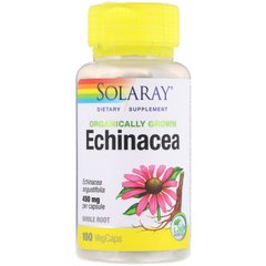 Эхинацея пурпурная Solaray (Organically Grown Echinacea) 450 мг 100 капсул купить в Киеве и Украине