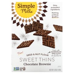 Simple Mills, тонке шоколадне печиво брауні, з борошном з горіхів та насіння, 120 г (4,25 унції)