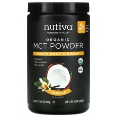 Органический порошок MCT, ваниль, Organic MCT Powder, Vanilla, Nutiva, 300 г купить в Киеве и Украине