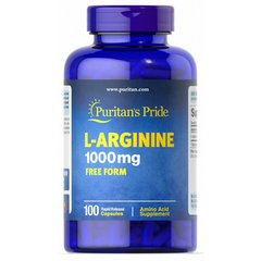 L-аргинин Puritan's Pride (L-Arginine) 1000 мг 100 капсул купить в Киеве и Украине