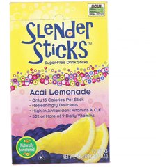 Растворимые пакетики без сахара со вкусом асаи и лимонника Now Foods (Slender Sticks) 12 пакетов по 4 г купить в Киеве и Украине