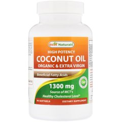 Кокосове масло екстра органік Best Naturals (Coconut Oil) 1300 мг 90 капсул