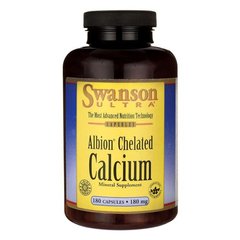 Хелатованих гліцинат кальцію Альбіон, Albion Chelated Calcium Glycinate, Swanson, 180 мг, 180 капсул