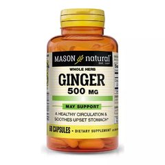 Имбирь Mason Natural (Ginger) 500 мг 60 капсул купить в Киеве и Украине
