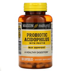 Пробиотик ацидофилус с пектином, Mason Natural, 100 капсул купить в Киеве и Украине