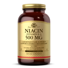 Ніацин Вітамін B3 Solgar (Niacin Vitamin B3) 500 мг 250 капсул на рослинній основі