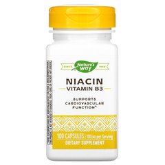 Ніацин 100 мг, Нікотинова кислота, Nature's Way, 100 капсул