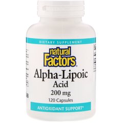 Альфа-липоевая кислота Natural Factors (Alpha-Lipoic Acid) 200 мг 120 капсул купить в Киеве и Украине