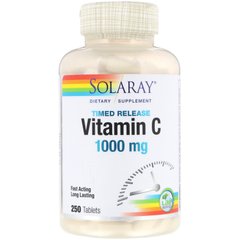Вітамін С з шипшиною та ацеролою Solaray (Vitamin C w/ Rose Hips & Acerola) 1000 мг 250 таблеток