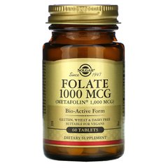 Фолієва кислота Solgar (Folic Acid Folate) 1000 мкг 60 таблеток