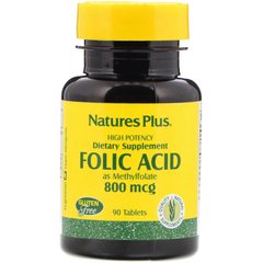 Фолиевая кислота Nature's Plus (Folic acid as Methylfolate) 800 мкг 90 таблеток купить в Киеве и Украине