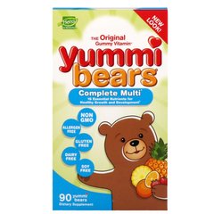 Yummi Bears, комплекс поливитаминов, только натуральные фруктовые ароматизаторы, Hero Nutritional Products, 90 вкусных жевательных мишек купить в Киеве и Украине