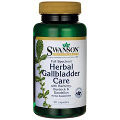 Травяной уход за желчным пузырем, Full Spectrum Herbal Gallbladder Care, Swanson, 60 капсул купить в Киеве и Украине