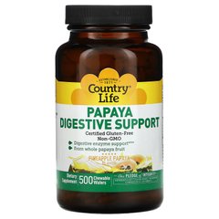 Травні ферменти смак папайї Country Life (Papaya Digestive Support) 500 жувальних цукерок