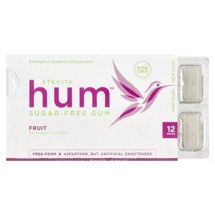 Stevita, Hum&trade;, Sugar-Free Gum, Fruit, 12 Pieces купить в Киеве и Украине