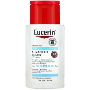Eucerin, Покращений лосьйон, що відновлює, без ароматів, 3 рідких унції (89 мл)