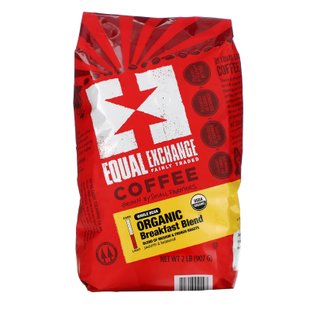 Органический цельнозерновой кофе на завтрак, Organic Breakfast Blend Whole Bean Coffee, Equal Exchange, 907 г купить в Киеве и Украине