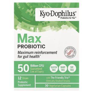 Пробіотик максимальної дії, Kyo-Dophilus, Kyolic, 50 млрд КУО, 30 вегетаріанських капсул