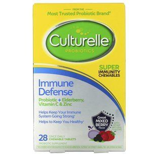 Probiotics, Immune Defense, Mixed Berry Flavor, Culturelle, 28 chewable tablets