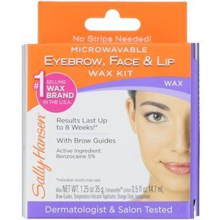 Set for wax depilation of eyebrows, facial hair, and near the lips Sally Hansen (Eyebrow Face & Lip Wax Kit) 1 pc