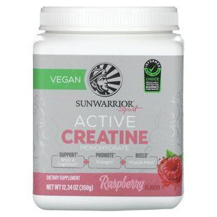 Sunwarrior, Sport, Active Creatine Monohydrate, Raspberry, 12.34 oz (350 g) купить в Киеве и Украине