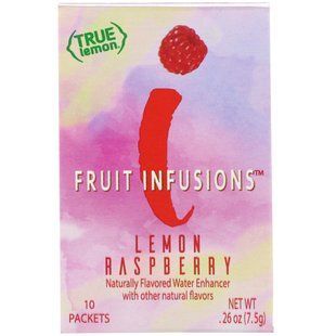 Настоящий Лимон, Фруктовый Настой, Лимонная Малина, True Lemon, Fruit Infusion, Lemon Raspberry, True Citrus, 10 пакетов, 0,26 унции (7,5 г) купить в Киеве и Украине