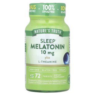Nature's Truth, Sleep Melatonin Plus L-Theanine, 10 mg, 72 Tablets купить в Киеве и Украине