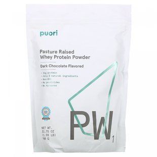 Puori, PW1, Порошок сывороточного протеина, выращенного на пастбищах, темный шоколад, 1,98 фунта (900 г) купить в Киеве и Украине