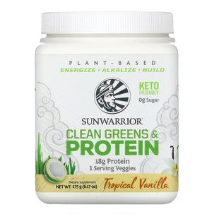Pure Greens and Protein, Tropical Vanilla, Sunwarrior, 175 g