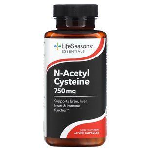 LifeSeasons, N-Acetyl Cysteine, 750 mg, 60 Veg Capsules (375 mg per Capsule) купить в Киеве и Украине