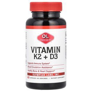 Olympian Labs, Vitamin K2 + D3, 60 capsules