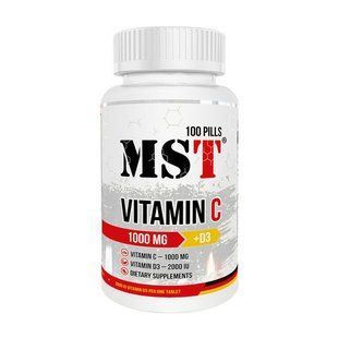 MST, Vitamin C 1000 mg + D3, 100 pills