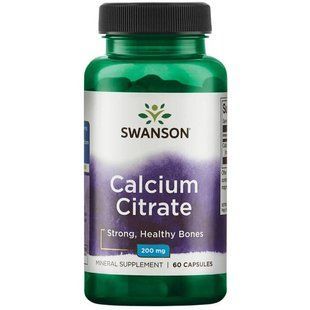 Цитрат кальция, Calcium Citrate, Swanson, 200 мг, 60 капсул купить в Киеве и Украине