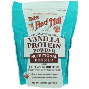 Ванильный протеиновый порошок, питательный состав с чиа и пробиотиками, Bob's Red Mill, 453 г (16 унций) купить в Киеве и Украине
