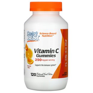 Витамин С Doctor's Best (Vitamin C Gummies) 250 мг 120 жевательных конфет со вкусом апельсина купить в Киеве и Украине