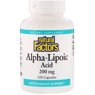 Альфа-липоевая кислота Natural Factors (Alpha-Lipoic Acid) 200 мг 120 капсул купить в Киеве и Украине