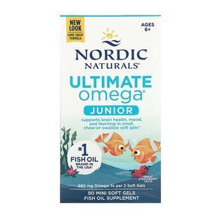 Омега-3 Nordic Naturals (Ultimate Omega Junior) 90 мини мягких капсул купить в Киеве и Украине