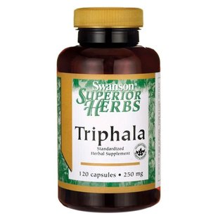 Трифала (Стандартизированная), Triphala (Standardized), Swanson, 250 мг, 120 капсул купить в Киеве и Украине