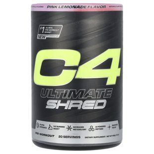 Cellucor, C4 Ultimate Shred, передтренувальний засіб, рожевий лимонад, 406 г (14,3 унції)