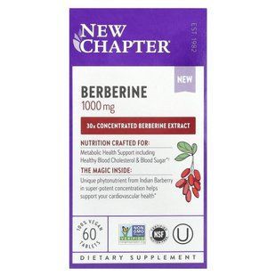 New Chapter, Berberine, 1,000 mg, 60 Vegan Tablets (500 mg per Tablet) купить в Киеве и Украине