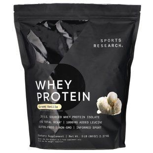 Sports Research, Whey Protein, Creamy Vanilla, 5 lb (2.27 kg) купить в Киеве и Украине