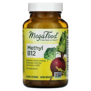 Метилкобаламін B, MegaFood, 12, 90 таблеток