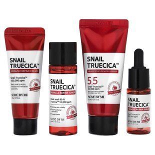 Сыворотка для кожы, Snail Truecica Miracle Repair Starter Kit, Some By Mi, комплект из 4 предметов купить в Киеве и Украине